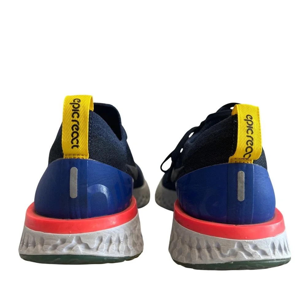 Nike Epic React Flyknit Women's 8.5 M 7 College Navy Blue Pink Yellow AQ0070-400
